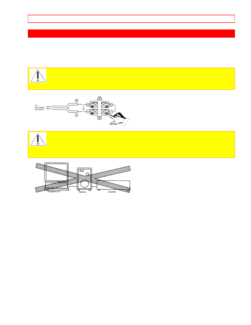 Rear speaker terminal connections, Tips on rear panel connections | Hitachi 50GX49B User Manual | Page 14 / 58