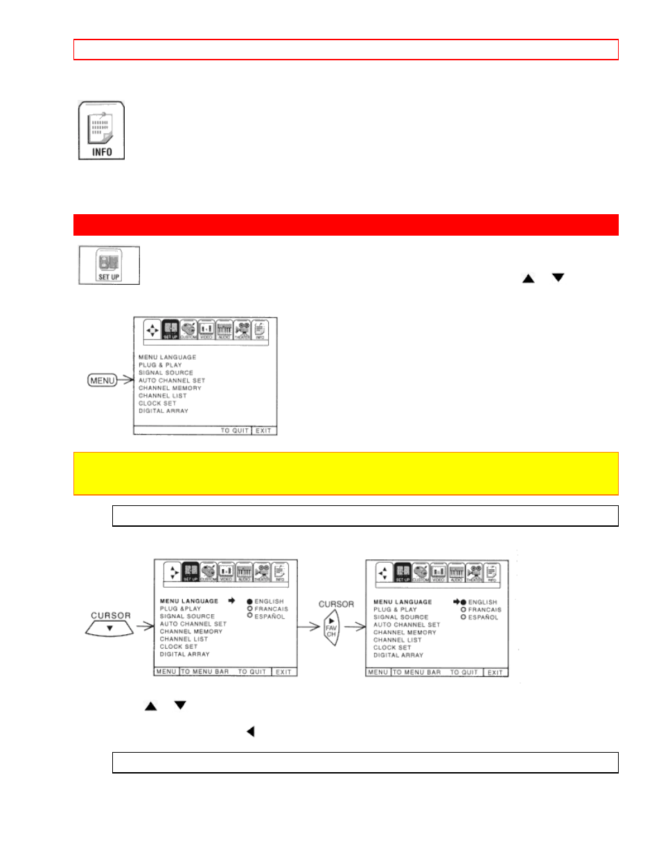 Set up, Menu language, Plug & play | Hitachi 50GX49B User Manual | Page 34 / 58