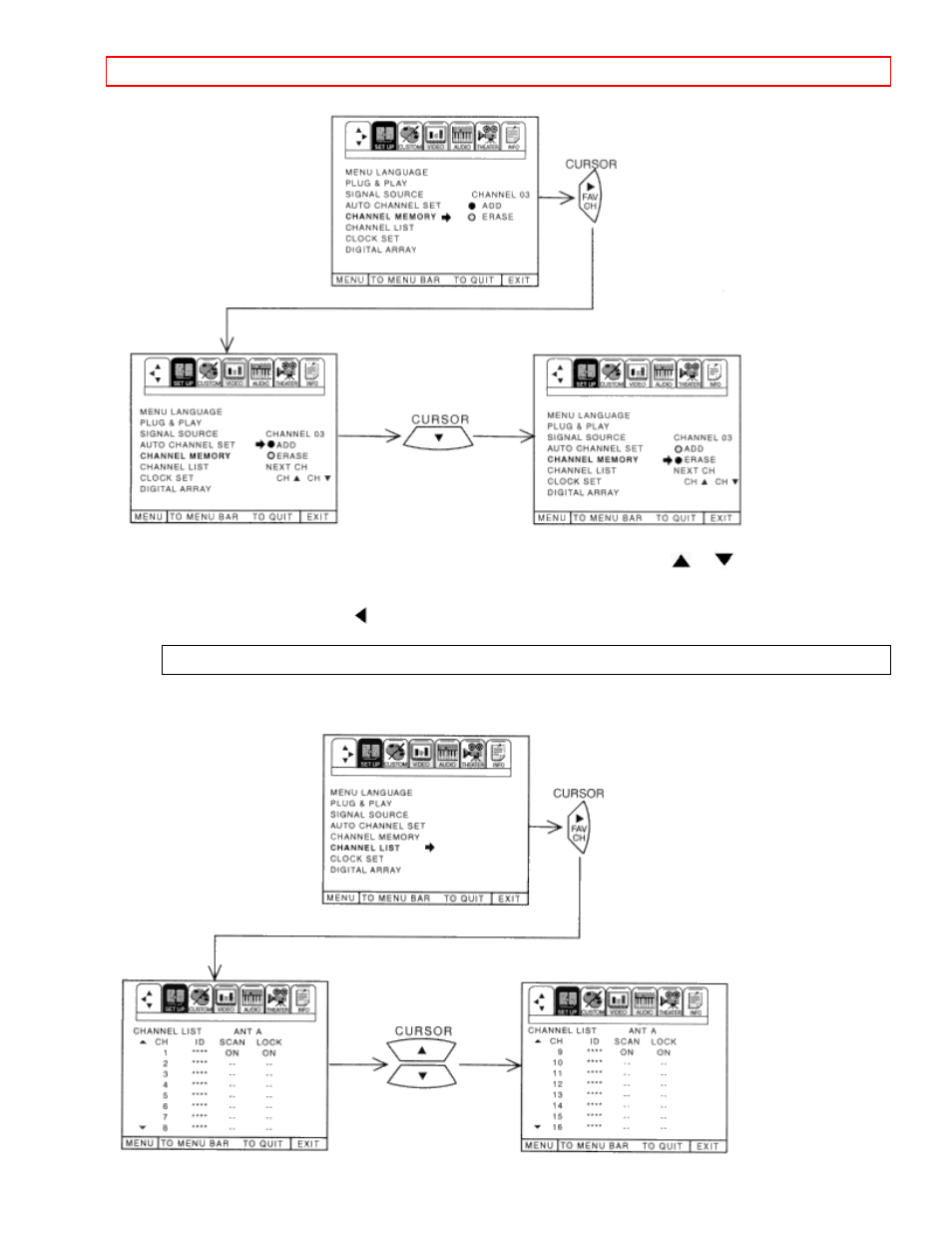 Channel list | Hitachi 50GX49B User Manual | Page 38 / 58