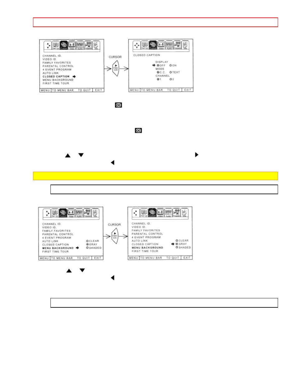 Menu background, First time tour | Hitachi 50GX49B User Manual | Page 47 / 58