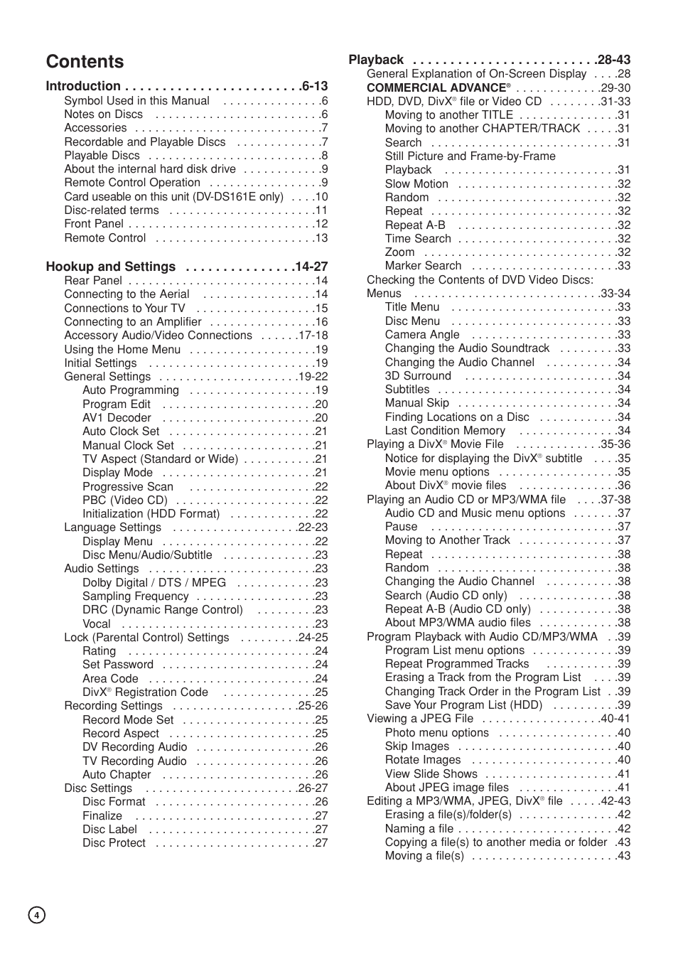 Hitachi DV-DS81E User Manual | Page 4 / 76