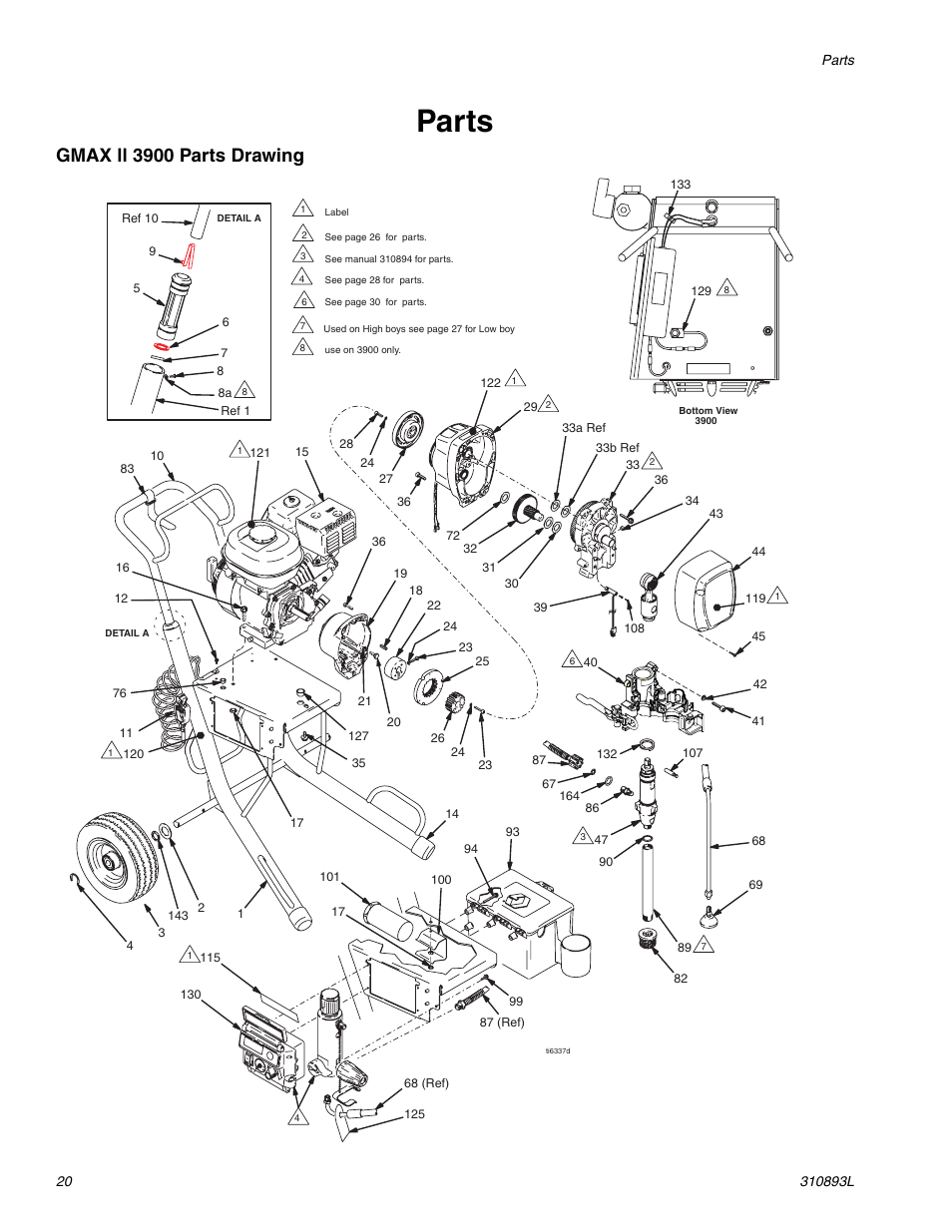 Parts, Gmax ll 3900 parts drawing | Hitachi GMAX II 3900 User Manual | Page 20 / 32