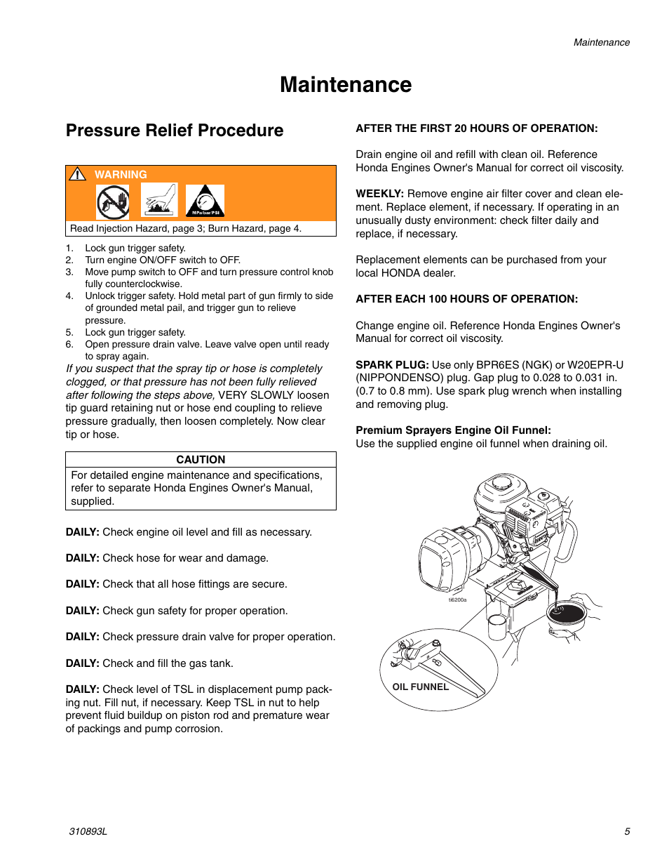 Maintenance, Pressure relief procedure | Hitachi GMAX II 3900 User Manual | Page 5 / 32