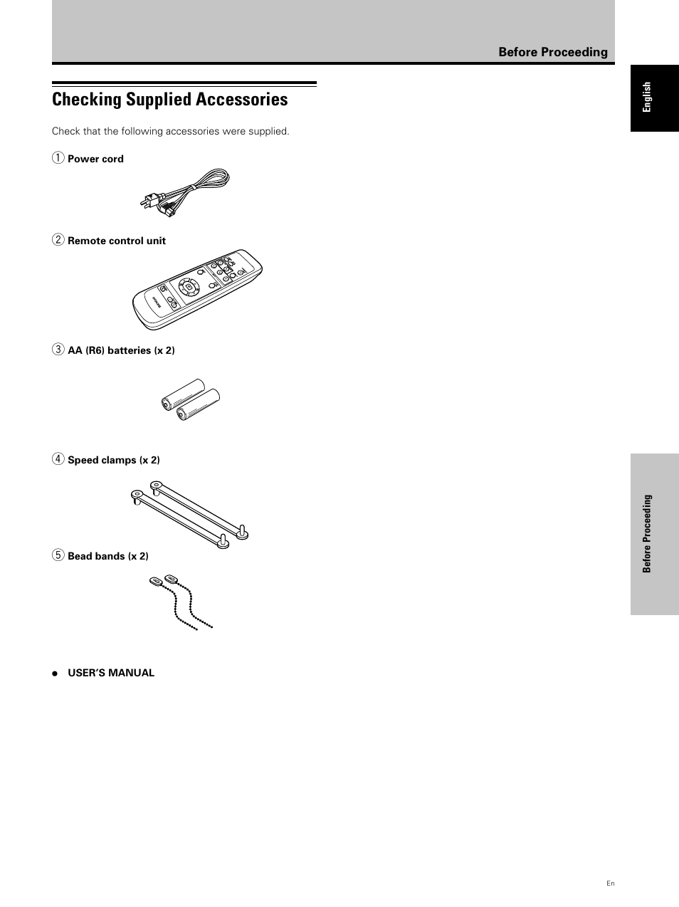 Checking supplied accessories | Hitachi CMP5000WXU User Manual | Page 11 / 40