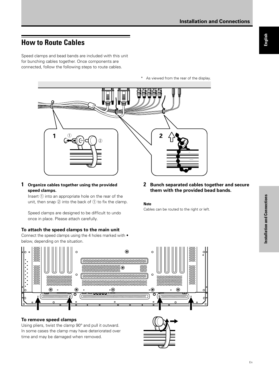 How to route cables | Hitachi CMP5000WXU User Manual | Page 21 / 40