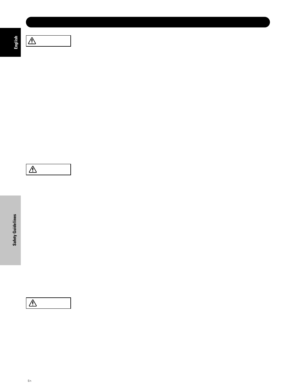 Safety guidelines(continued), Warning, Caution | Hitachi CMP5000WXU User Manual | Page 4 / 40