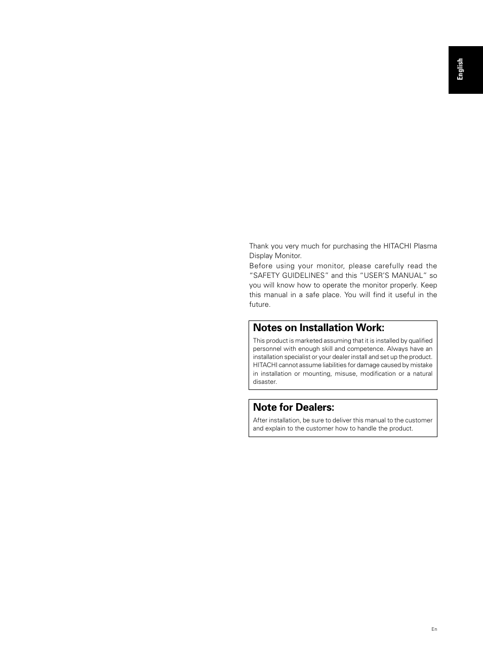 User’s manual | Hitachi CMP5000WXU User Manual | Page 7 / 40