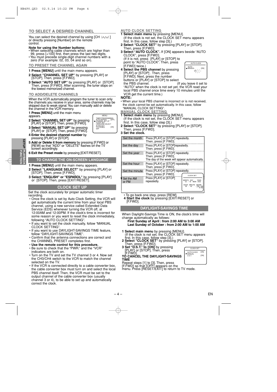 Hitachi VTFX695A User Manual | Page 4 / 8