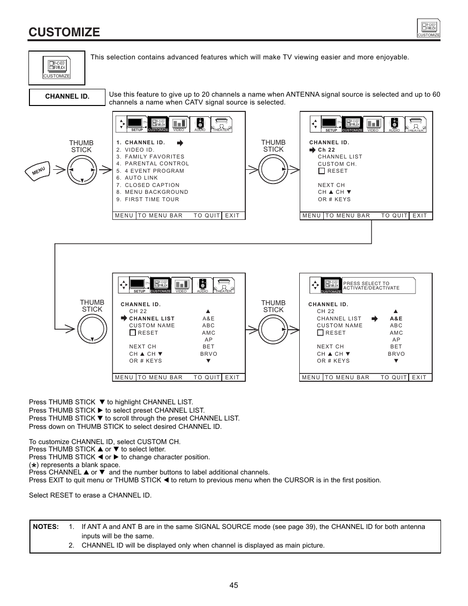 Customize | Hitachi UltraVision 32UDX10S User Manual | Page 45 / 68