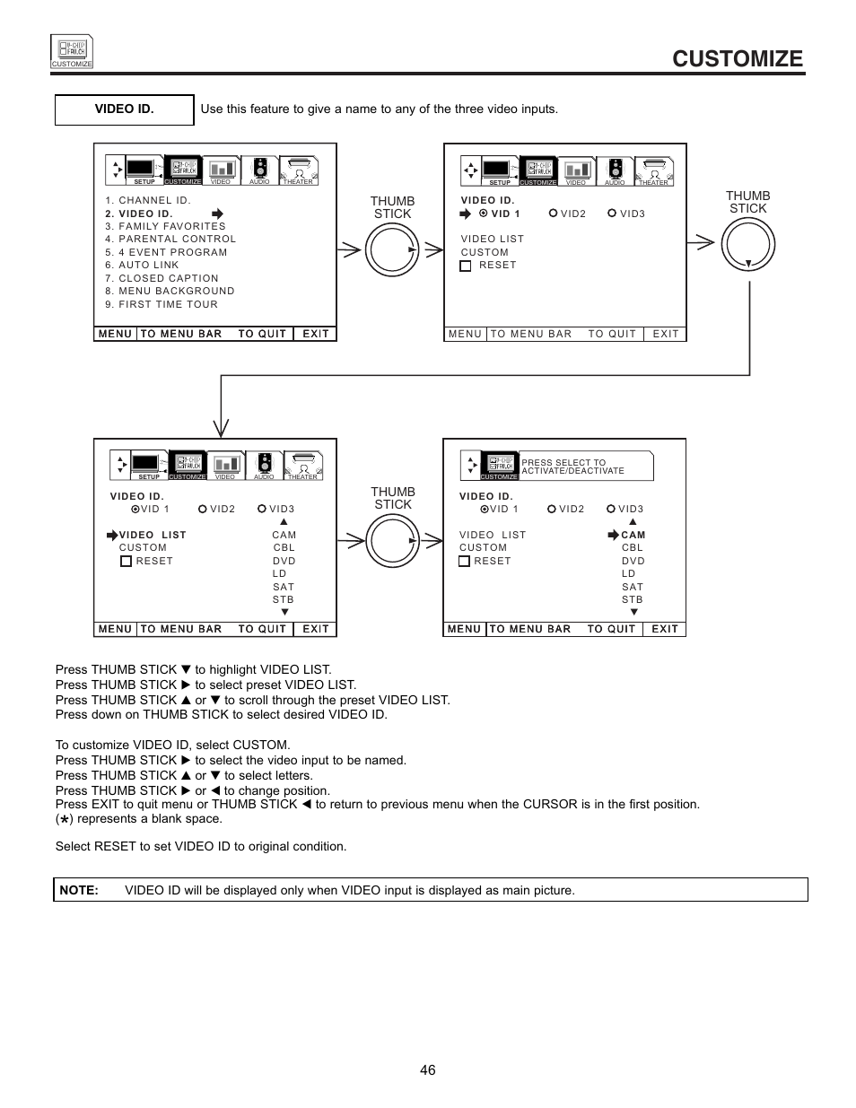 Customize | Hitachi UltraVision 32UDX10S User Manual | Page 46 / 68