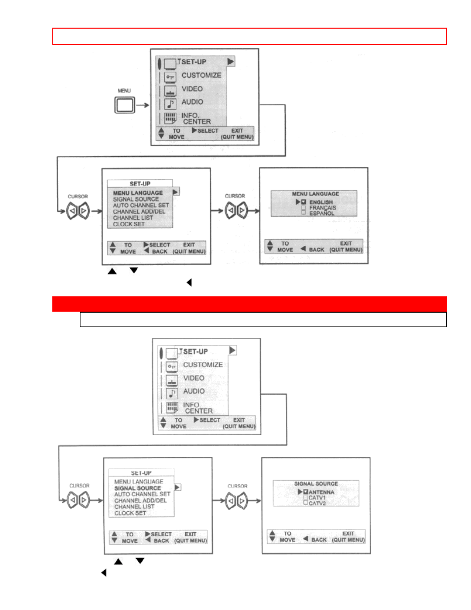 Setup, Setup 22 | Hitachi 27CX21B User Manual | Page 22 / 36