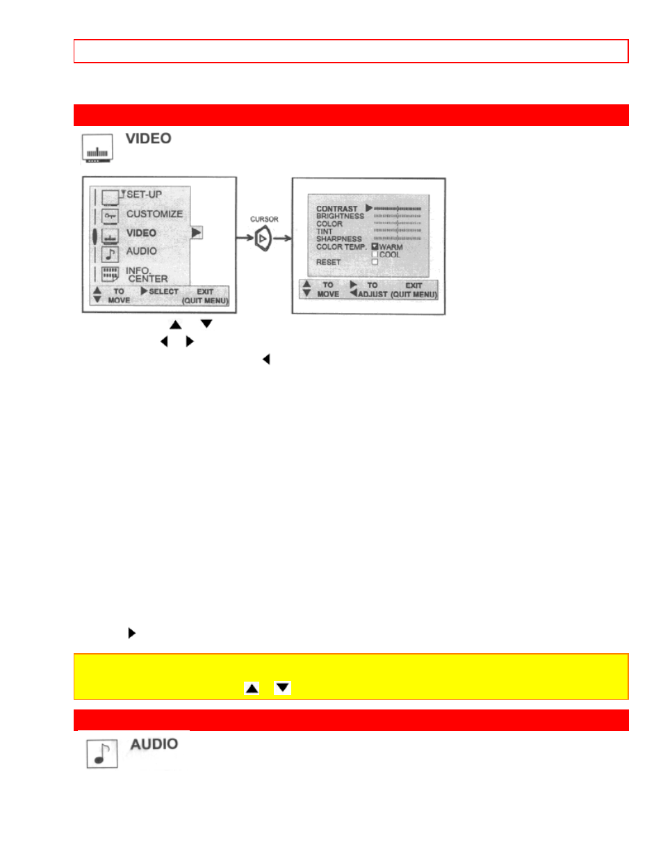 Video audio, Video 29 | Hitachi 27CX21B User Manual | Page 29 / 36