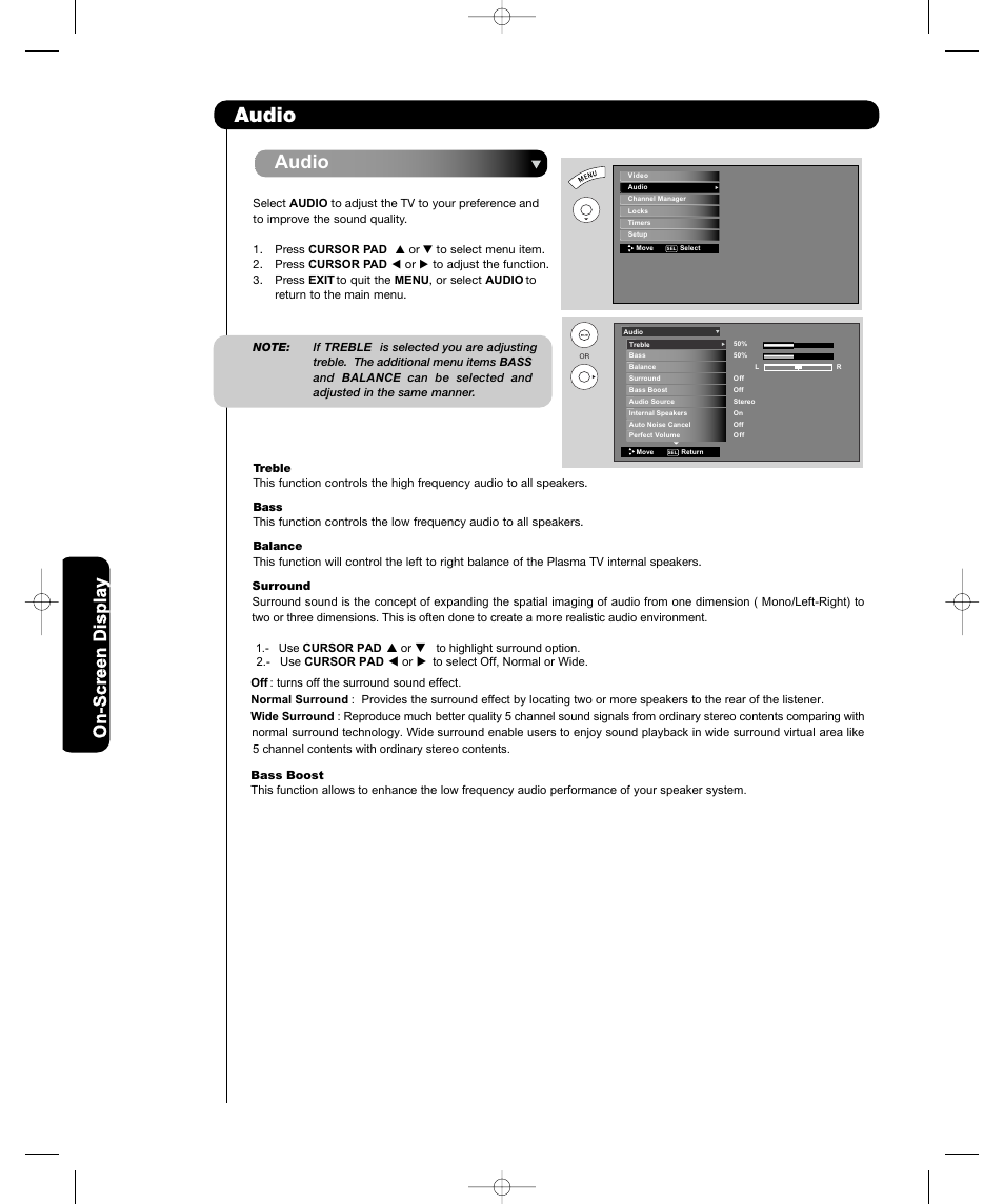 Audio | Hitachi P50T501 User Manual | Page 45 / 159