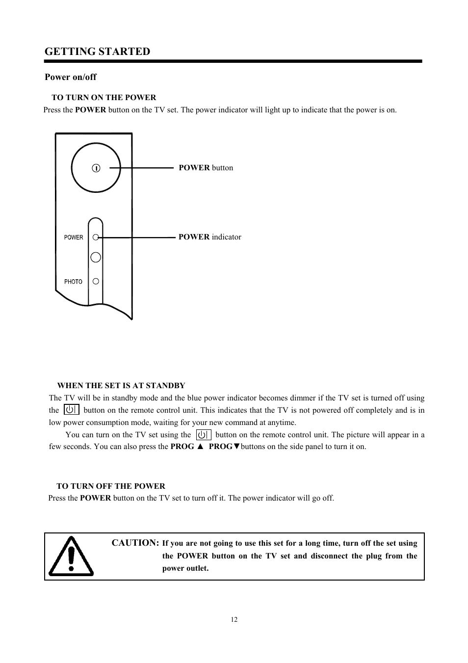 Getting started | Hitachi C47-WD8000 User Manual | Page 12 / 68