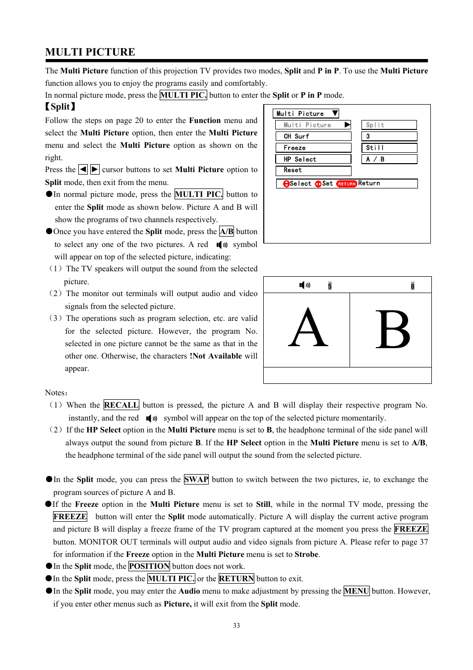 Multi picture | Hitachi C47-WD8000 User Manual | Page 33 / 68