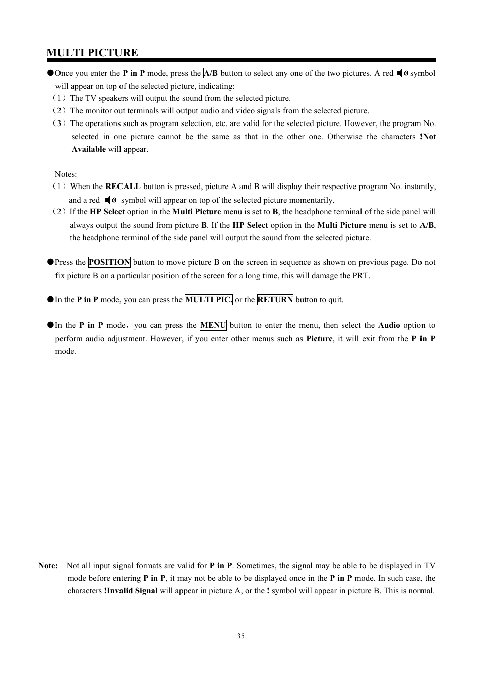 Multi picture | Hitachi C47-WD8000 User Manual | Page 35 / 68