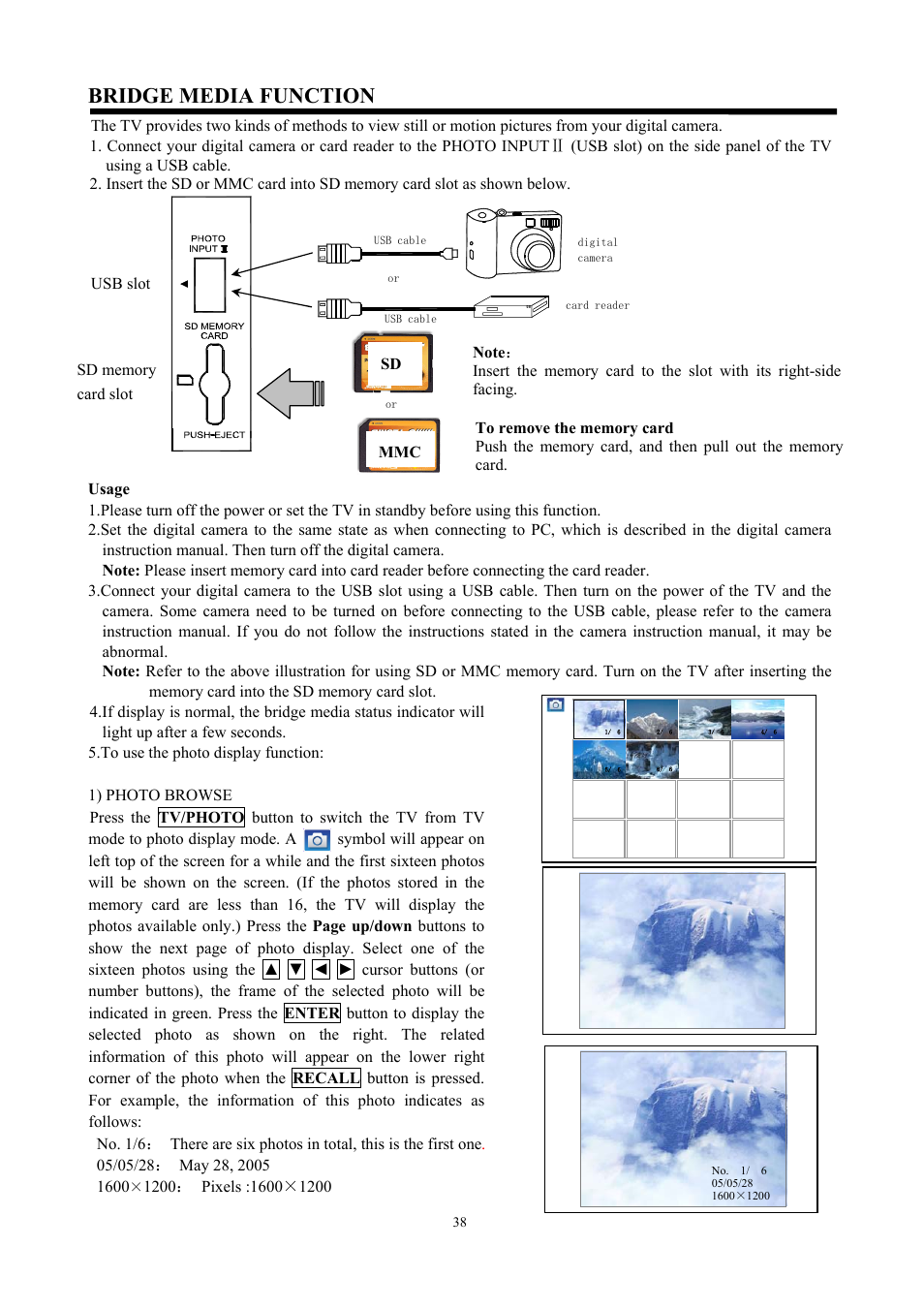 Bridge media function | Hitachi C47-WD8000 User Manual | Page 38 / 68