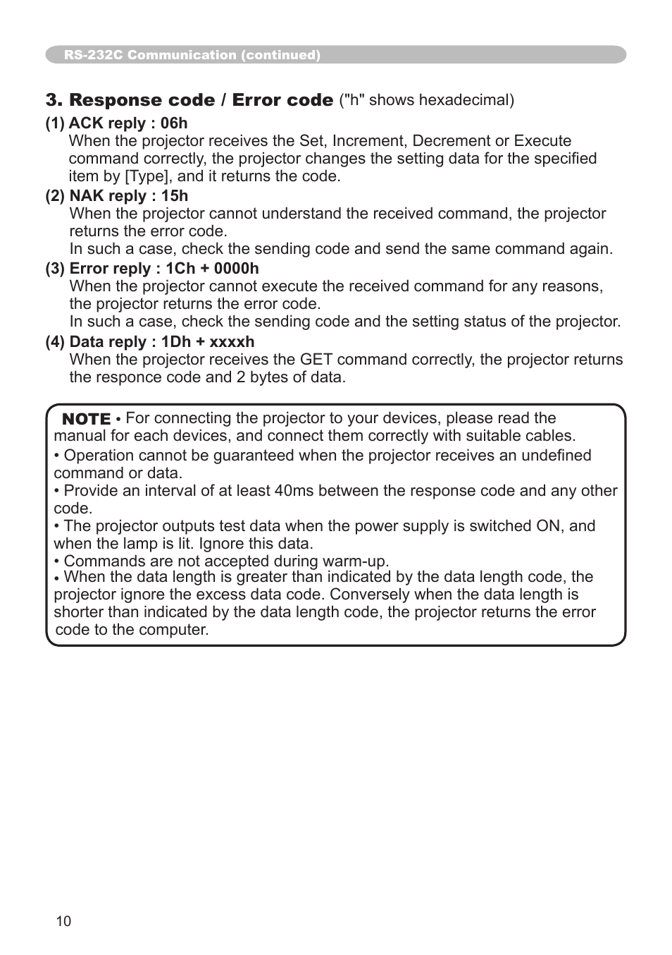 Hitachi CP-X3010N User Manual | Page 10 / 29