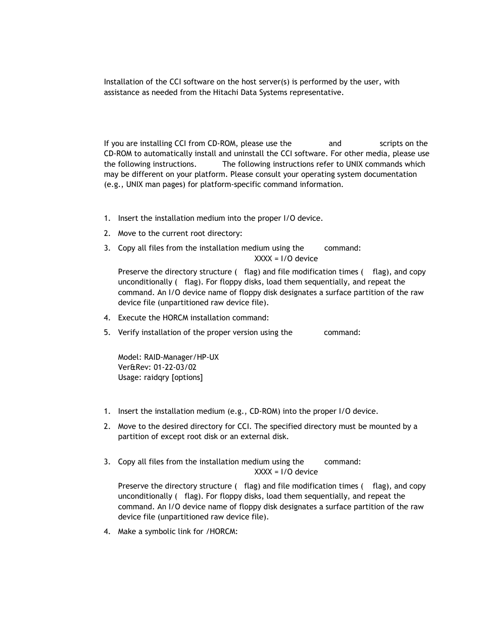 3 software installation, 1 software installation for unix systems, Ion 3.3) | Hitachi TAGMASTORE MK-90RD011-25 User Manual | Page 147 / 388
