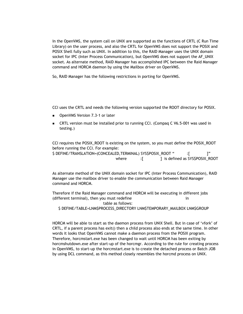 5 porting notice for openvms, 1 requirements and restrictions | Hitachi TAGMASTORE MK-90RD011-25 User Manual | Page 157 / 388