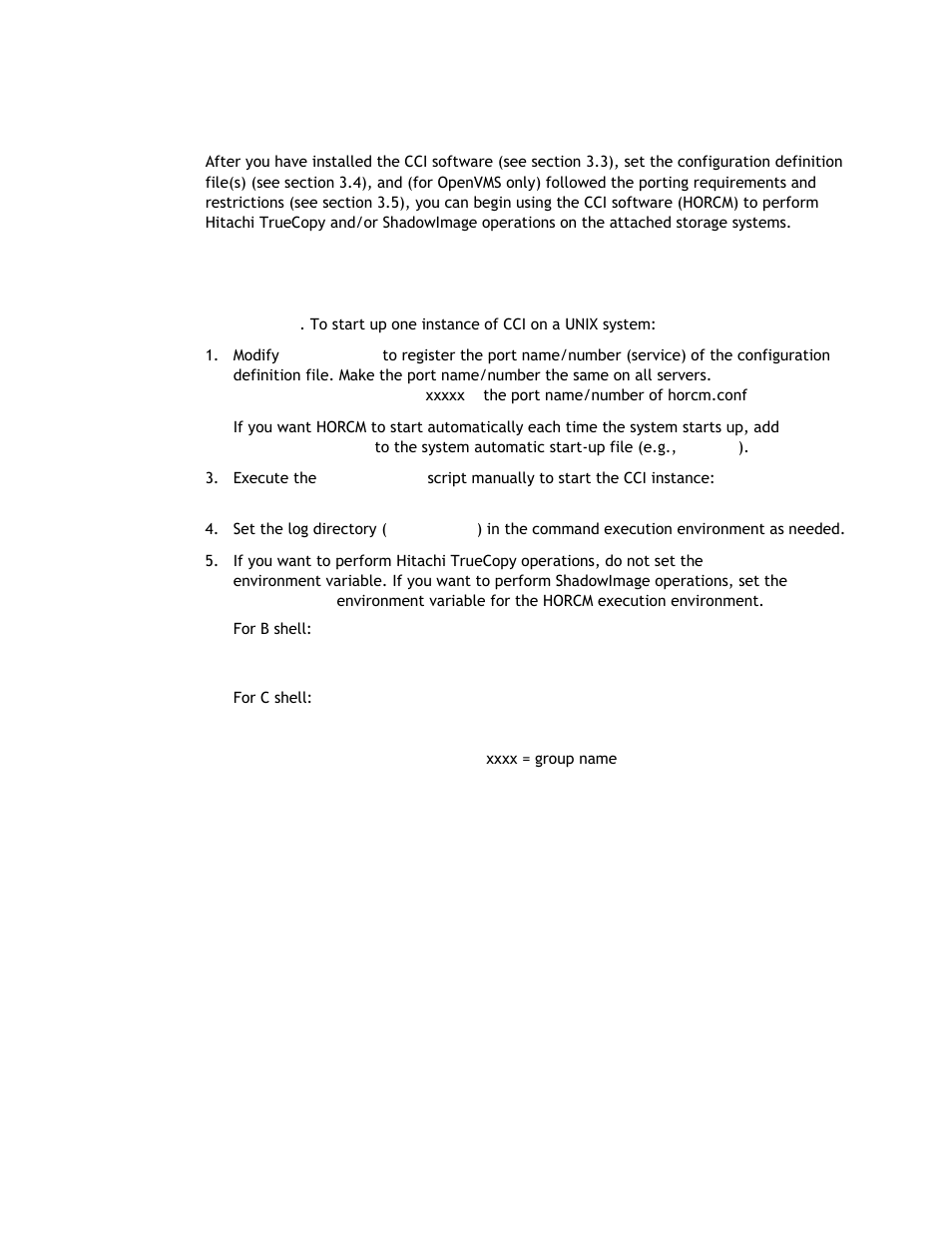 6 cci startup, 1 startup for unix systems | Hitachi TAGMASTORE MK-90RD011-25 User Manual | Page 173 / 388