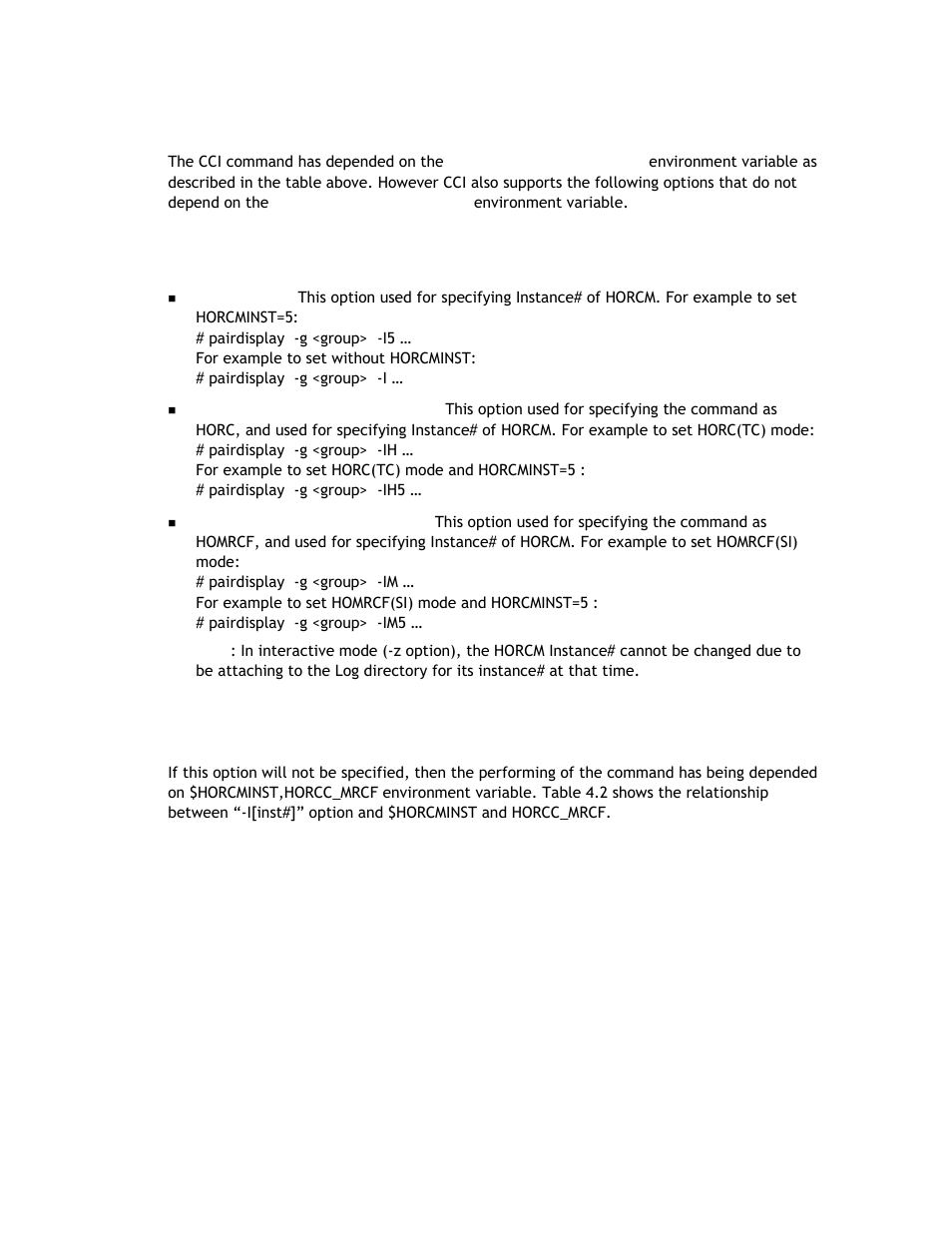 1 $horcminst and $horcc_mrcf supported options | Hitachi TAGMASTORE MK-90RD011-25 User Manual | Page 184 / 388