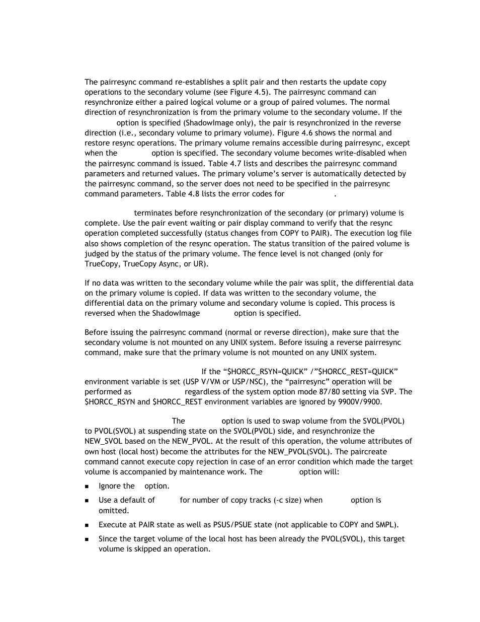 4 resynchronizing pairs (pairresync) | Hitachi TAGMASTORE MK-90RD011-25 User Manual | Page 198 / 388
