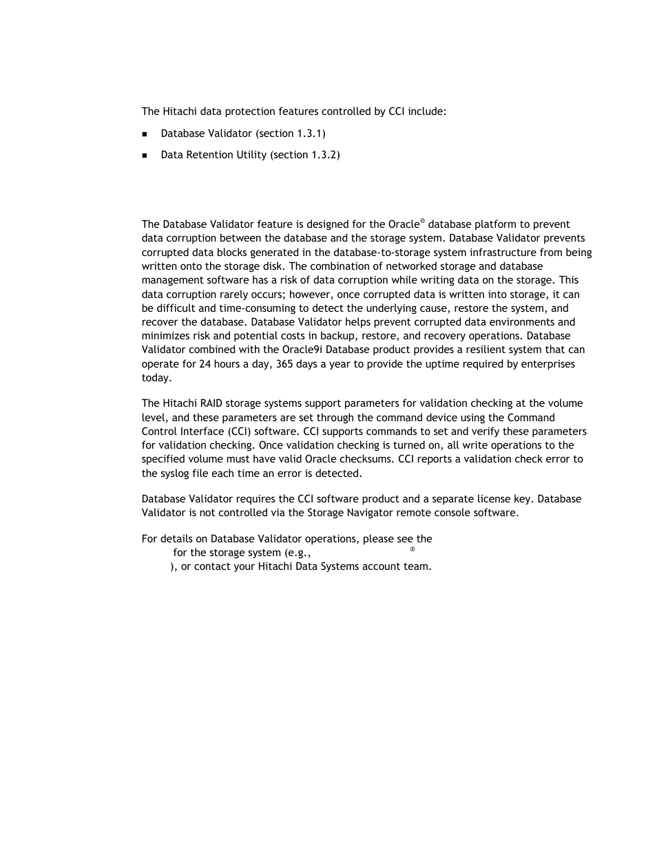 3 overview of hitachi data protection functions, 1 hitachi database validator | Hitachi TAGMASTORE MK-90RD011-25 User Manual | Page 23 / 388