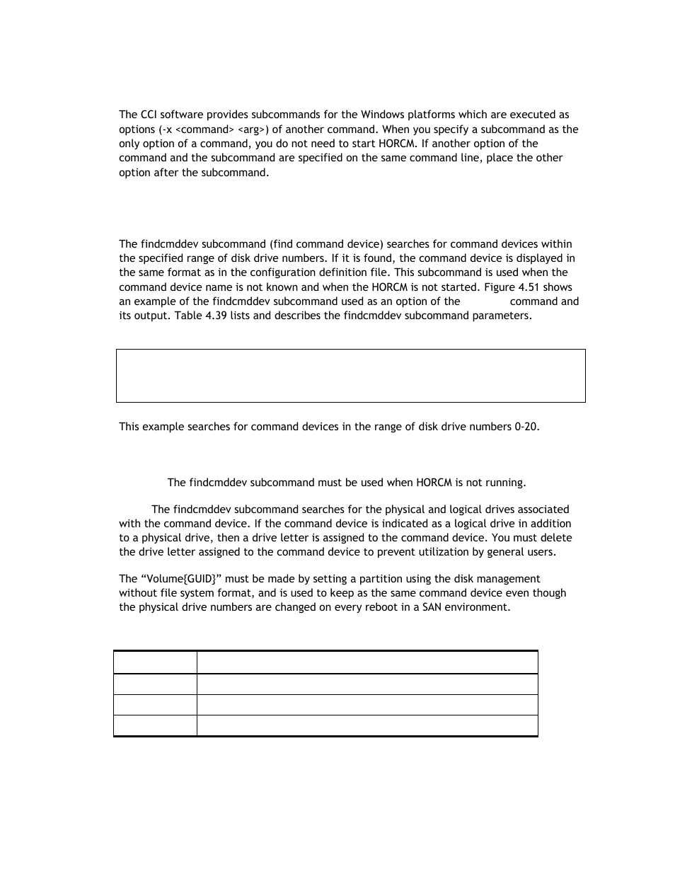 5 windows subcommands, 6 findcmddev subcommand | Hitachi TAGMASTORE MK-90RD011-25 User Manual | Page 288 / 388