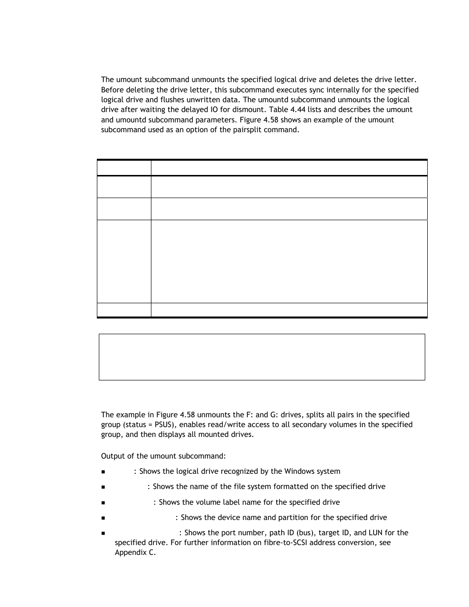 11 umount and umountd subcommands | Hitachi TAGMASTORE MK-90RD011-25 User Manual | Page 295 / 388