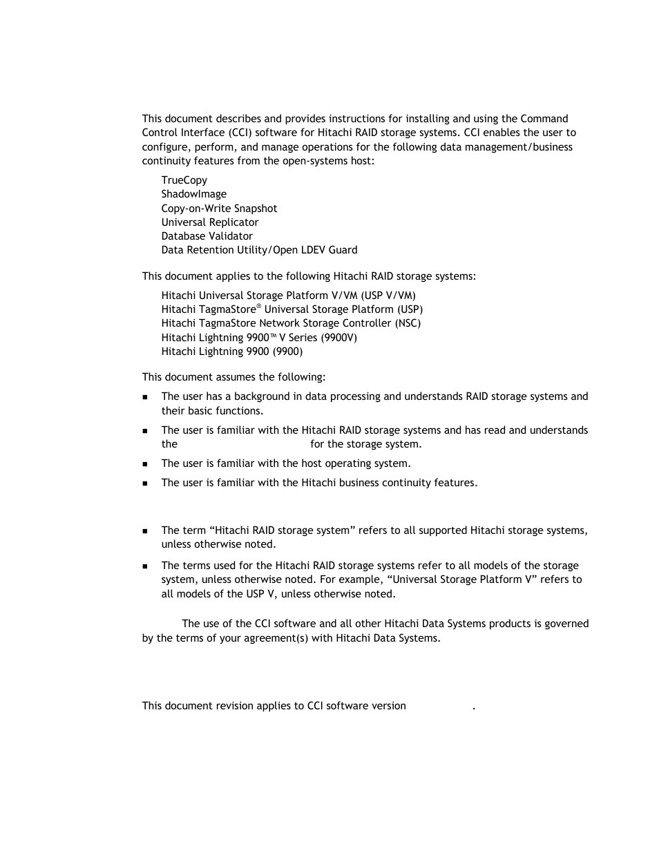 Preface, Cci software version | Hitachi TAGMASTORE MK-90RD011-25 User Manual | Page 5 / 388
