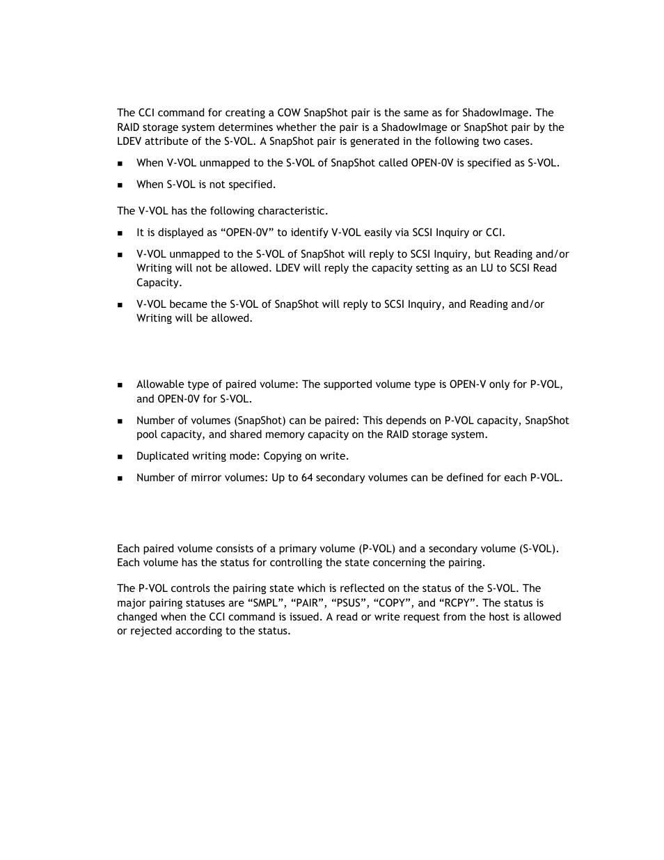 1 creating snapshot, 2 snapshot volume specifications, 3 snapshot volume characteristics | Hitachi TAGMASTORE MK-90RD011-25 User Manual | Page 56 / 388