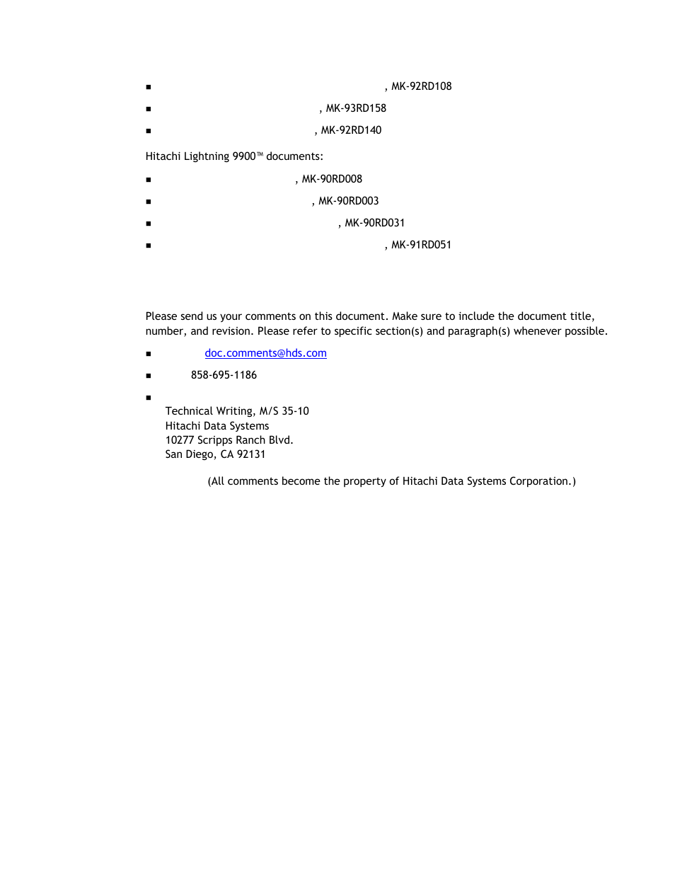 Comments | Hitachi TAGMASTORE MK-90RD011-25 User Manual | Page 7 / 388
