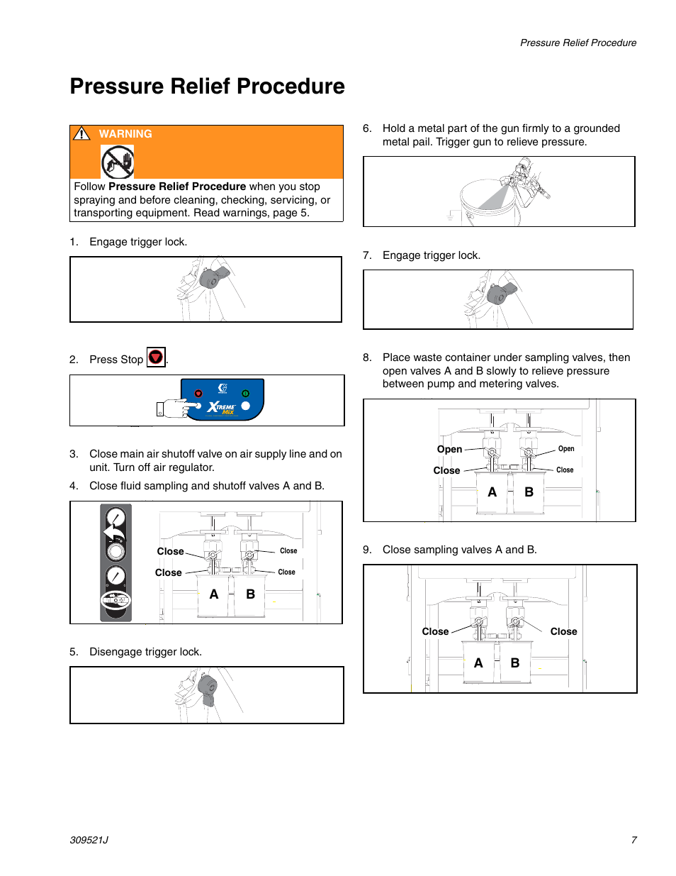 Pressure relief procedure | Hitachi XTREME MIX 309521J User Manual | Page 7 / 32