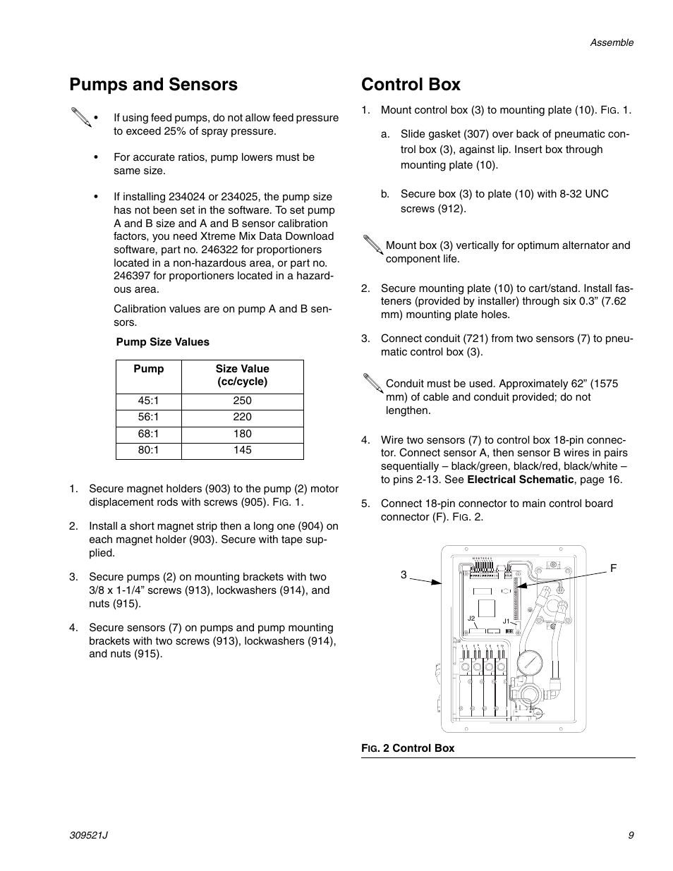 Pumps and sensors, Control box | Hitachi XTREME MIX 309521J User Manual | Page 9 / 32