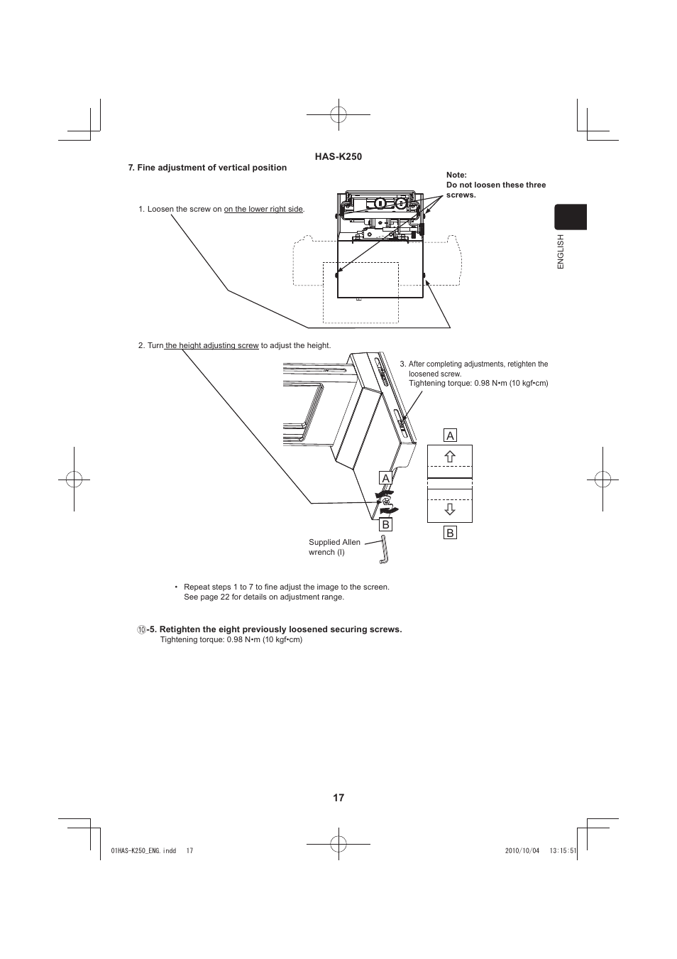 Hitachi HAS-K250 User Manual | Page 17 / 22