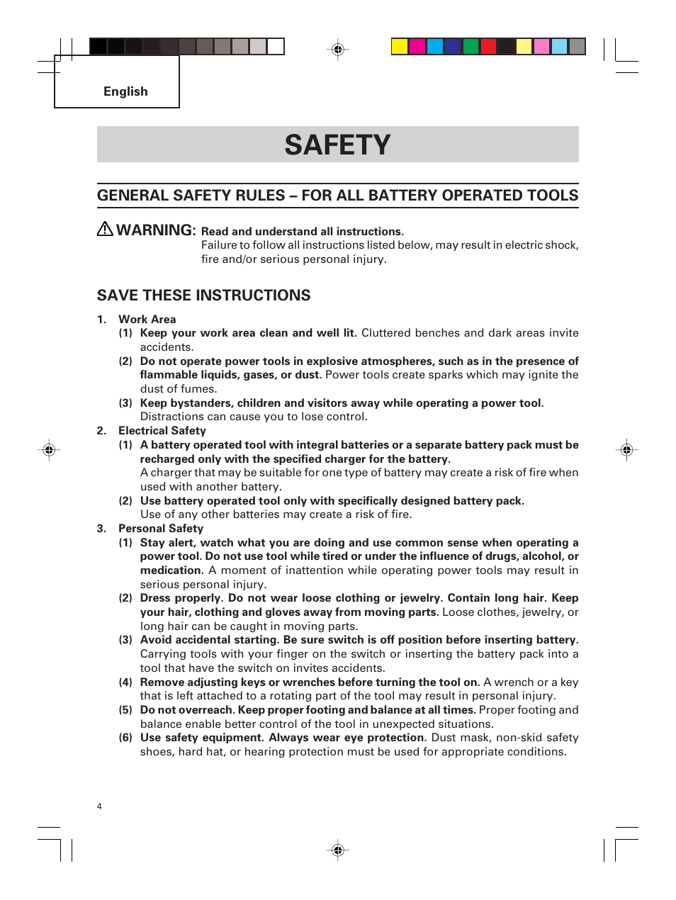 Safety, Save these instructions | Hitachi DS 14DMR User Manual | Page 4 / 88