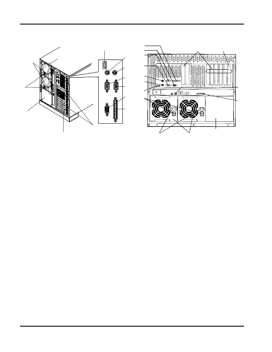 Chassis rear i/o ports and features | Hitachi 8450H/R User Manual | Page 8 / 126