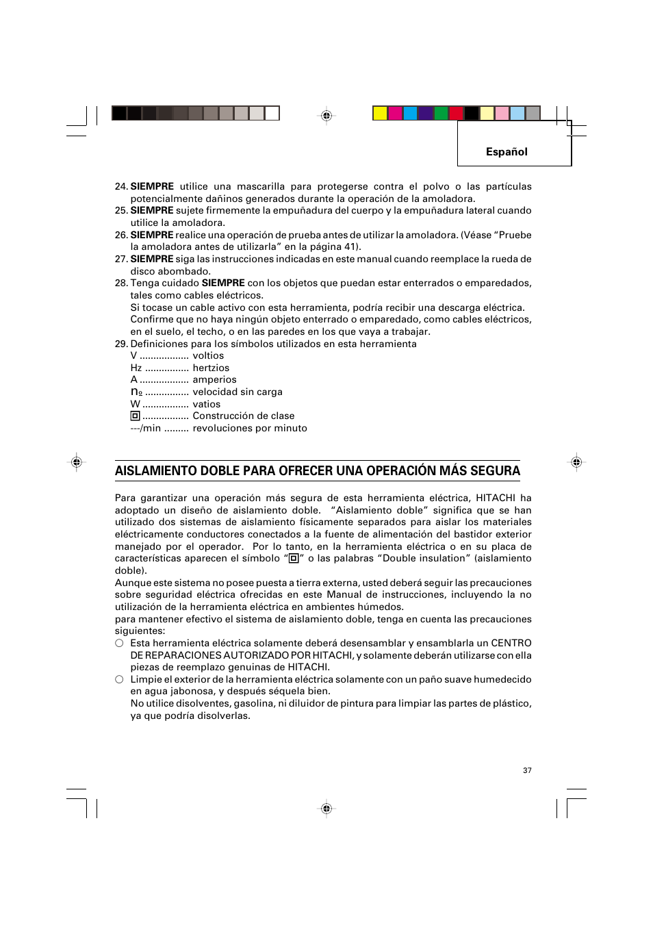 Hitachi G 12SA2 User Manual | Page 37 / 48