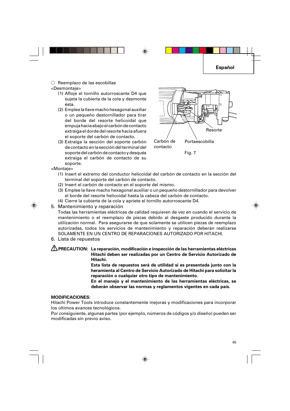 Hitachi G 12SA2 User Manual | Page 45 / 48