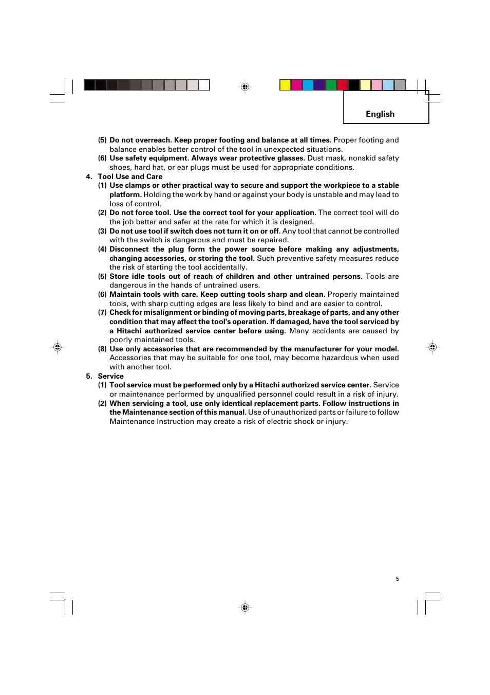 Hitachi G 12SA2 User Manual | Page 5 / 48