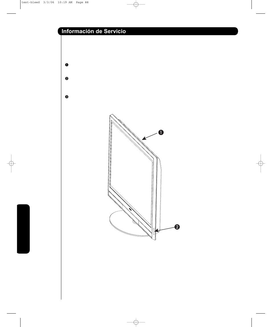 Informa ción de servicio | Hitachi P42H401 User Manual | Page 128 / 144