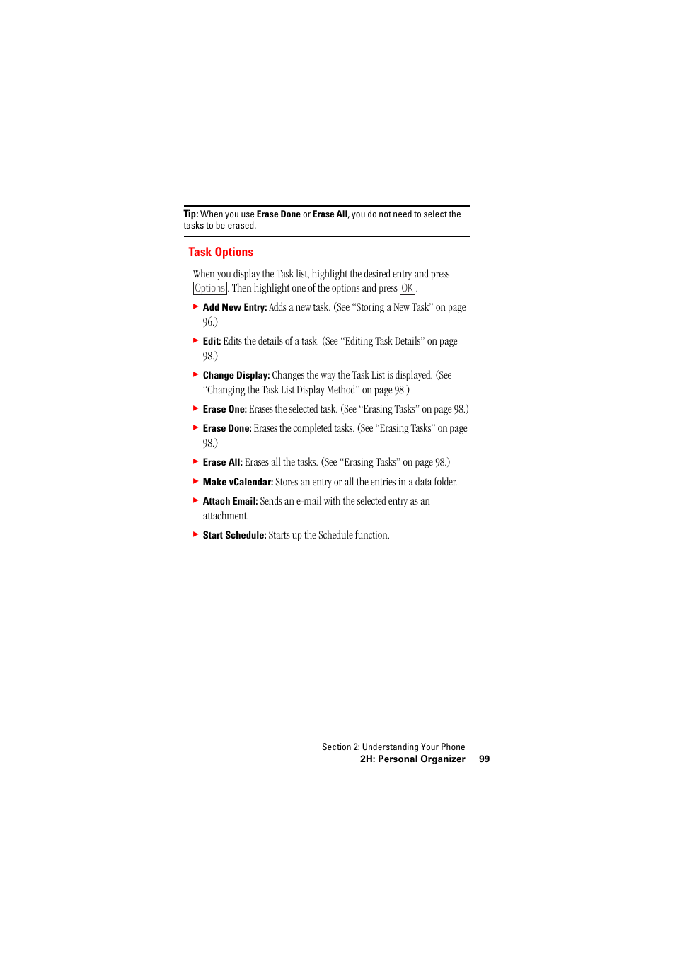 Task options | Hitachi SH-P300 User Manual | Page 108 / 455