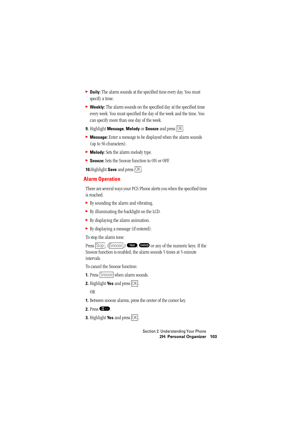 Alarm operation | Hitachi SH-P300 User Manual | Page 112 / 455