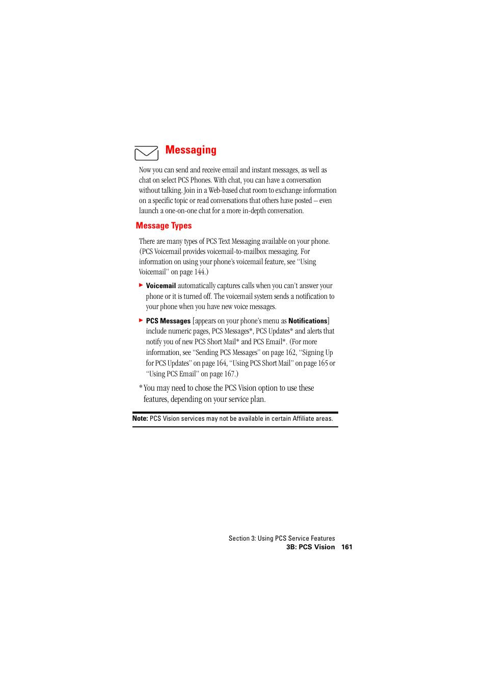 Messaging, Message types | Hitachi SH-P300 User Manual | Page 170 / 455