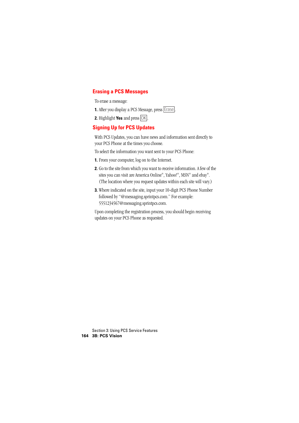 Erasing a pcs messages signing up for pcs updates | Hitachi SH-P300 User Manual | Page 173 / 455
