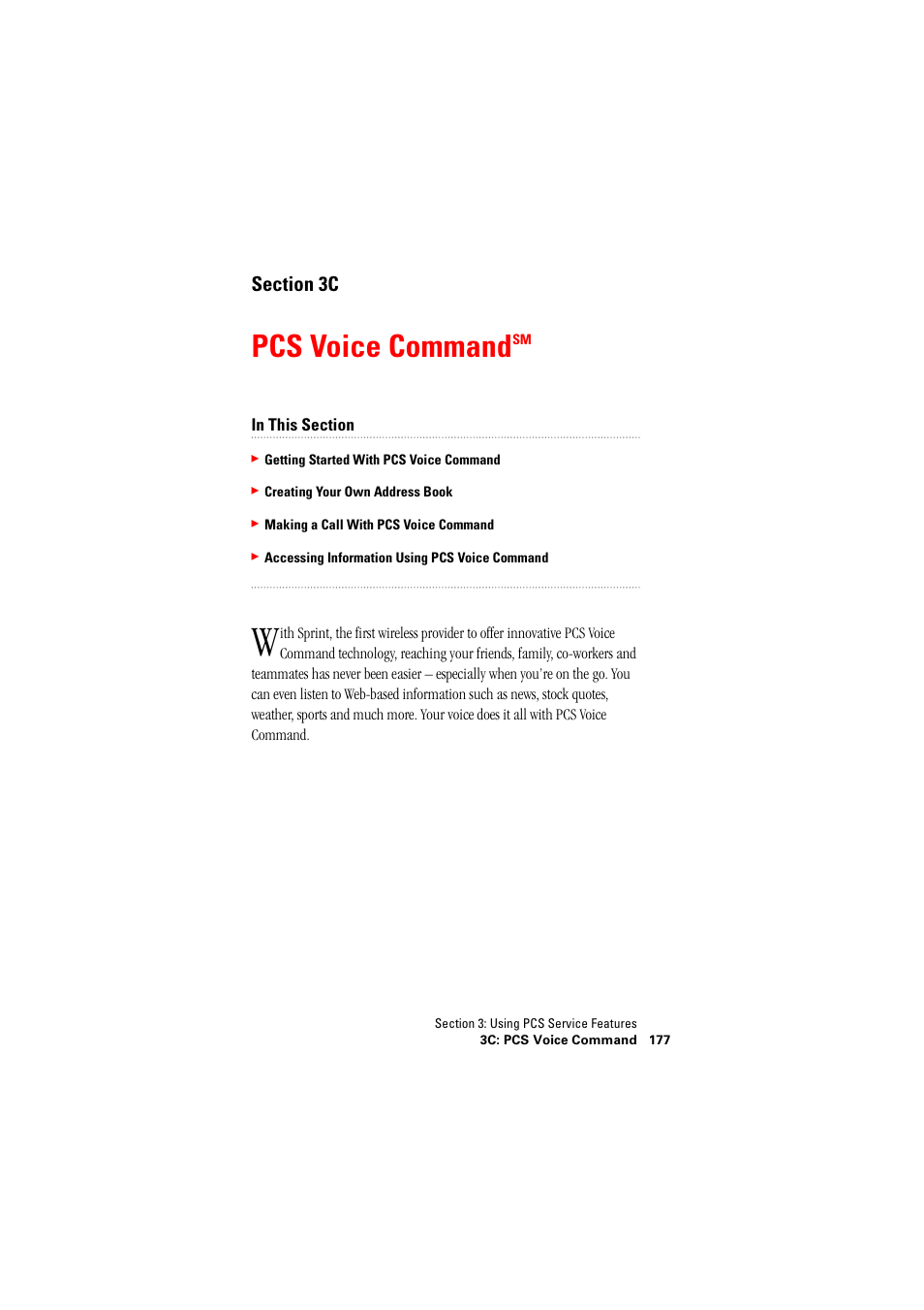 Pcs voice commandsm, 3c. pcs voice command, Pcs voice command | Hitachi SH-P300 User Manual | Page 186 / 455