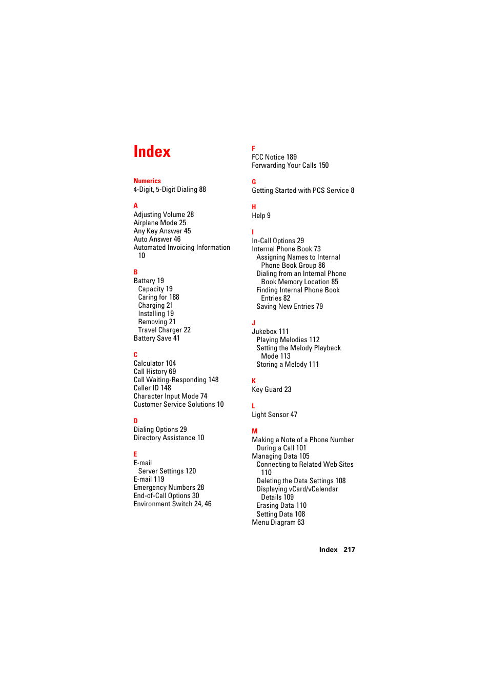 Index | Hitachi SH-P300 User Manual | Page 226 / 455