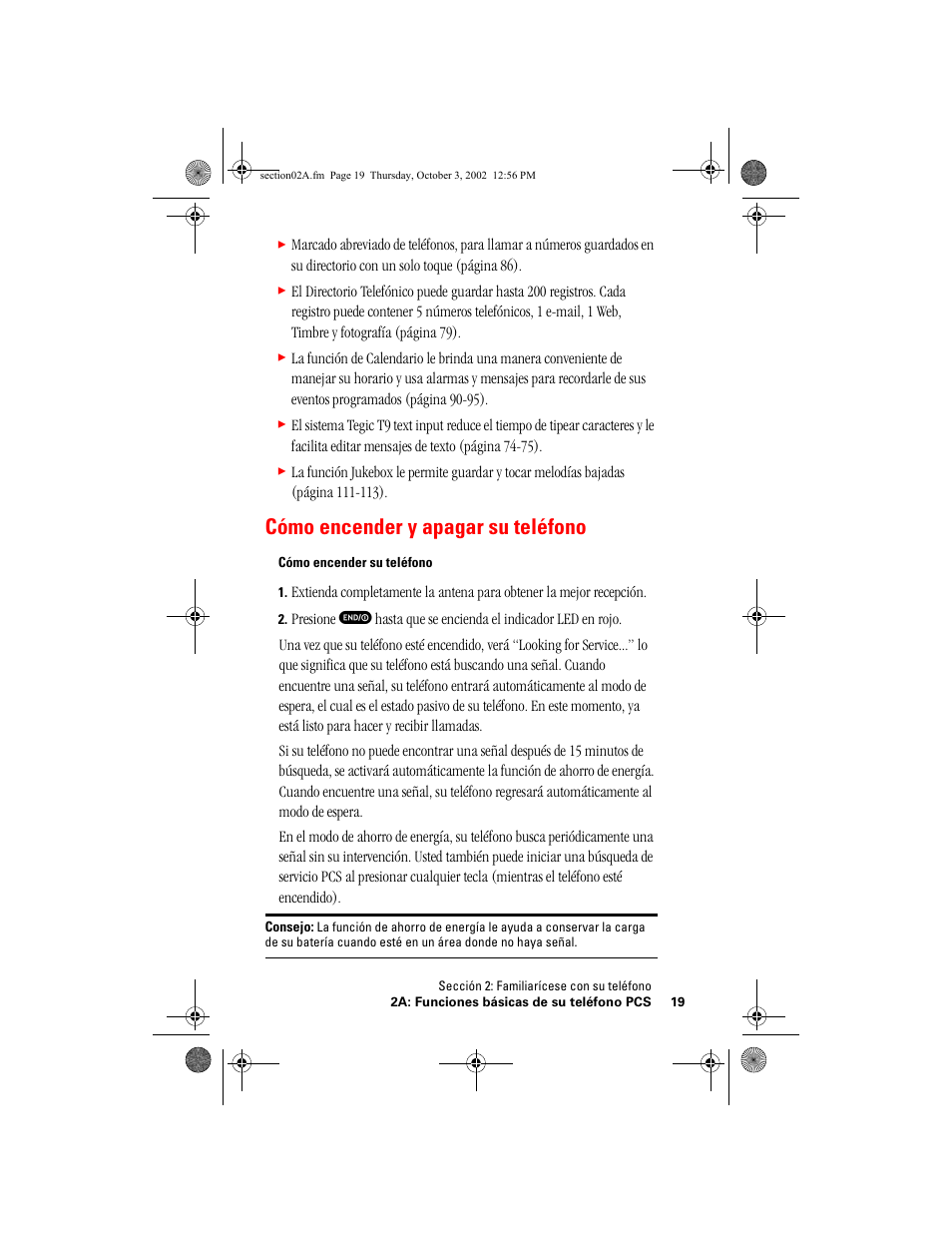 Cómo encender y apagar su teléfono | Hitachi SH-P300 User Manual | Page 254 / 455