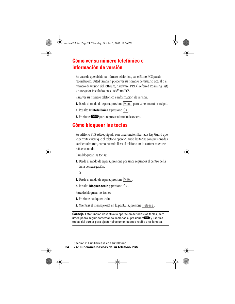 Cómo bloquear las teclas | Hitachi SH-P300 User Manual | Page 259 / 455